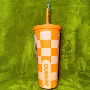 Dunkin Donuts 2024 🍊  24 oz Checkered  Tumbler